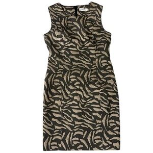 Calvin Klein Animal Print Sheath Dress Sz 6P